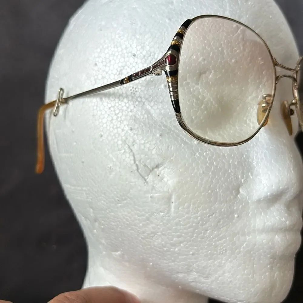 Vintage eyeglasses stunning stone gem ruby gold Tura Mod Rhinestones glasses y2k
